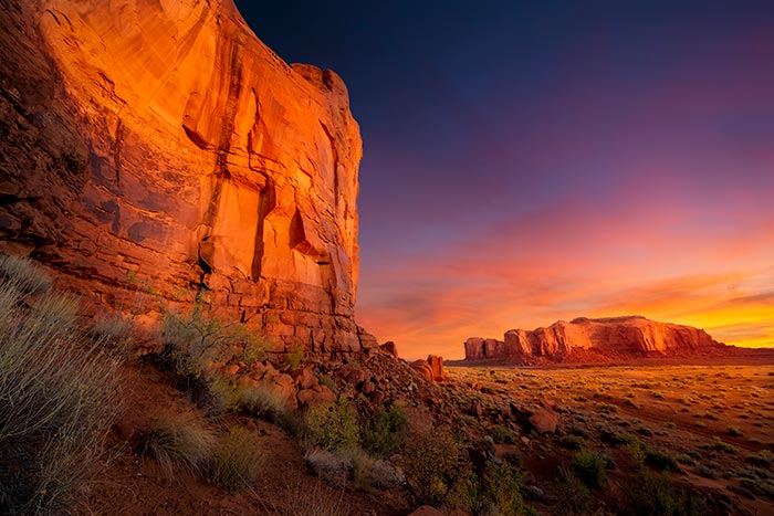 sunrise in Monument Valley